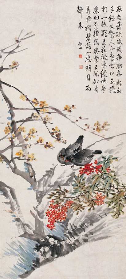 张问陶 花鸟 立轴